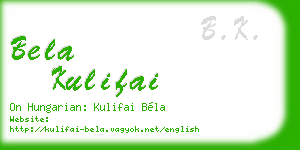bela kulifai business card